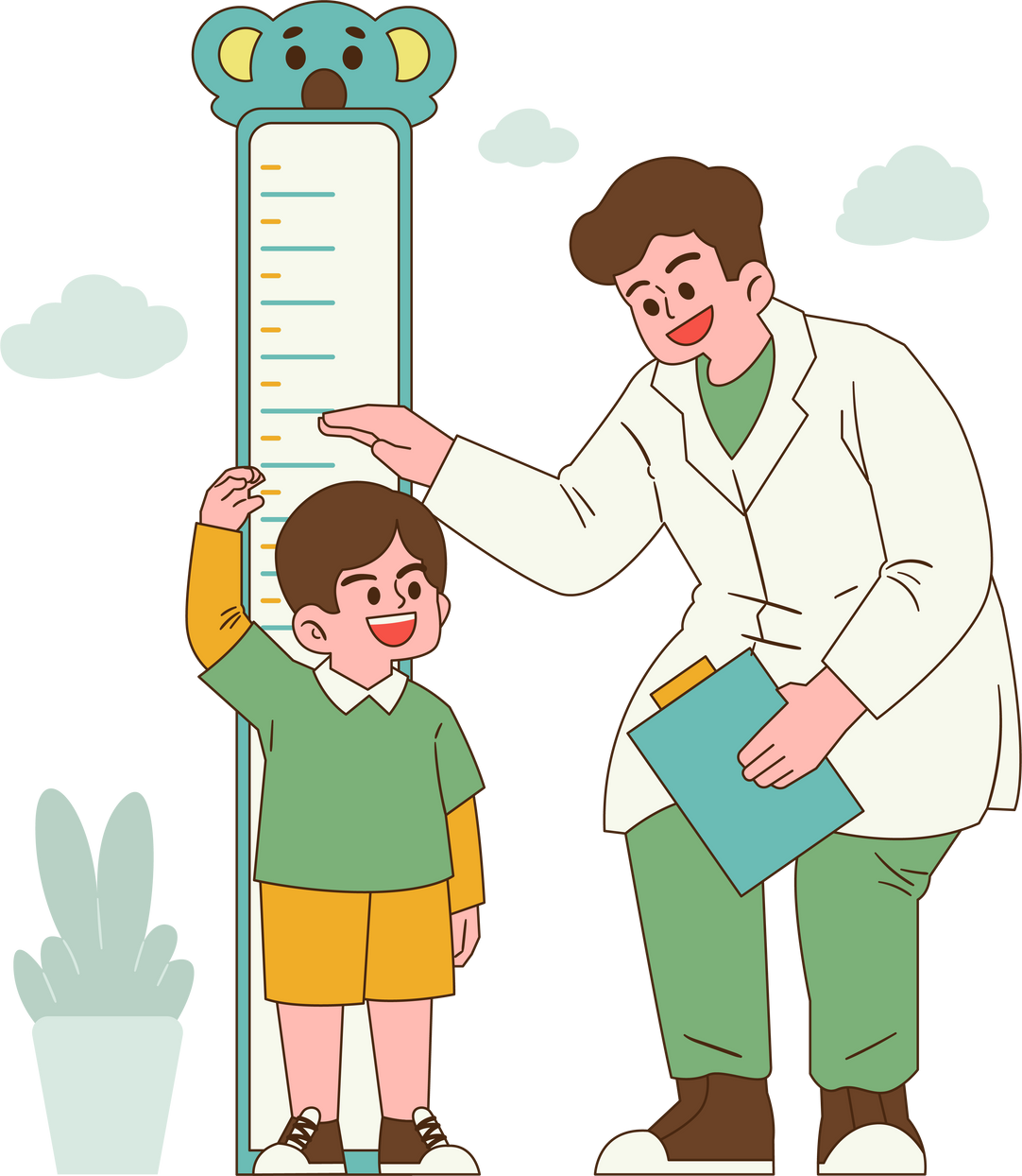 Doctor Measuring Child Height